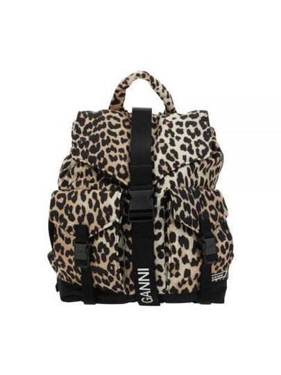 Leopard Tech Backpack Brown - GANNI - BALAAN 2