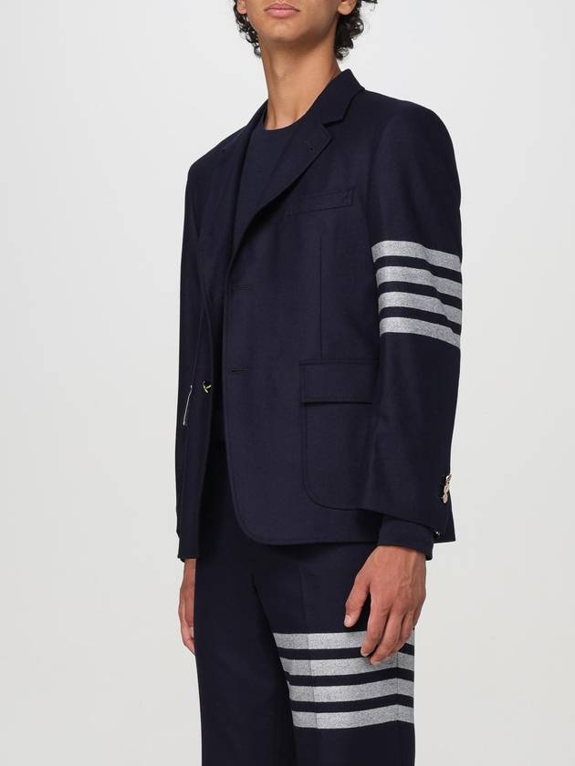 4 Bar Stripe Single Breasted Wool Jacket Navy - THOM BROWNE - BALAAN 5