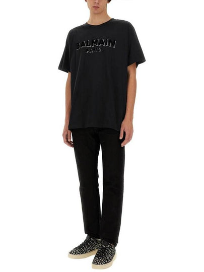 Balmain Flocked Logo T-Shirt - BALMAIN - BALAAN 2