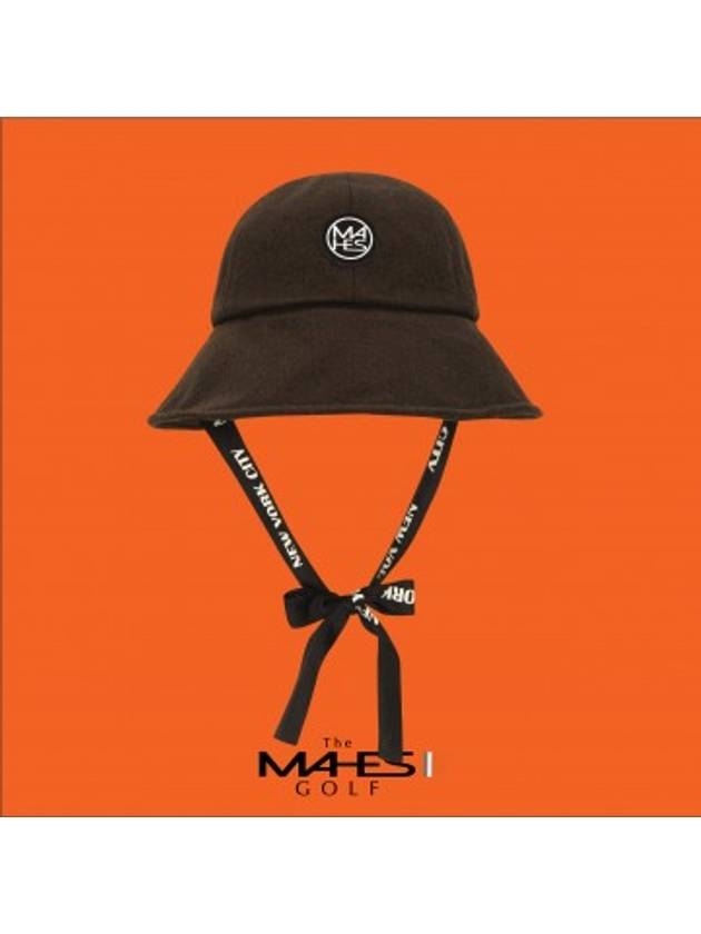 Logo Bucket Hat Brown Orange Label Royal Brown Wool Strap Bucket Hat EC00722 - MAHES - BALAAN 1