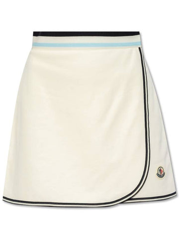 Moncler Skirt With Logo, Women's, White - MONCLER - BALAAN 1