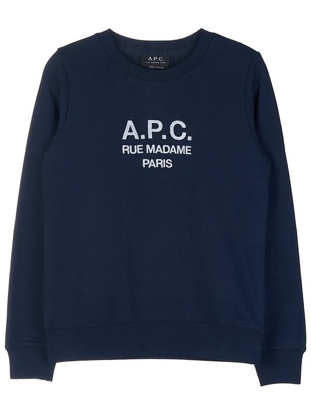 Women's Tina Logo Sweat Sweatshirt Navy - A.P.C. - BALAAN 2