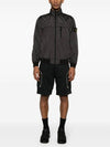 Compass Badge Pleated Windbreaker Grey - STONE ISLAND - BALAAN 4