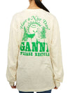 Back Logo Printed Cotton Long Sleeve T-shirt Ivory - GANNI - BALAAN 4