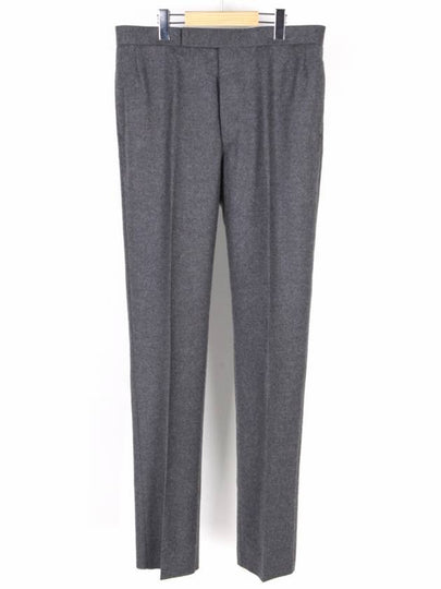 Flannel Low Rise Backstrap Straight Pants Medium Grey - THOM BROWNE - BALAAN 2