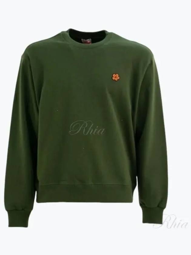 Boke Flower Embroidery Crew Neck Cotton Sweatshirt Green - KENZO - BALAAN 2