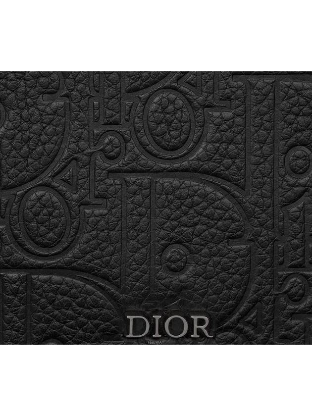 Zipper Card Holder Split Ring Gravity Leather Black 2ESBC318FLG H00N - DIOR - BALAAN 5