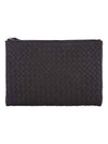 Intrecciato Clutch Bag Dark Brown - BOTTEGA VENETA - BALAAN 1