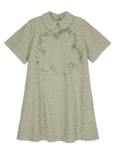 Gingham baby doll dress golden yellow - KENZO - BALAAN 1