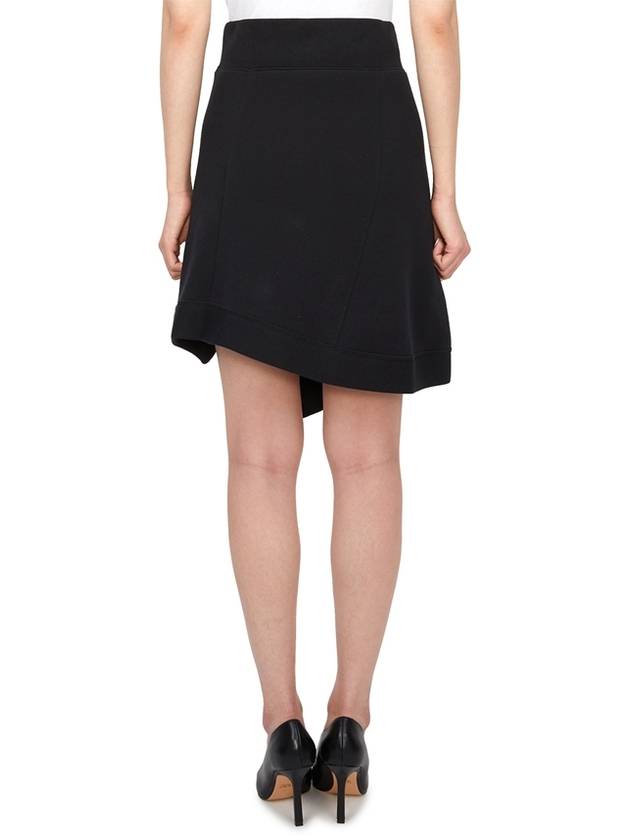 High Waisted Mini Unbalance Skirt Black - SACAI - BALAAN 7