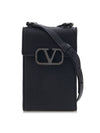 Men's Signature V Logo Phone Cross Bag Black - VALENTINO - BALAAN 2