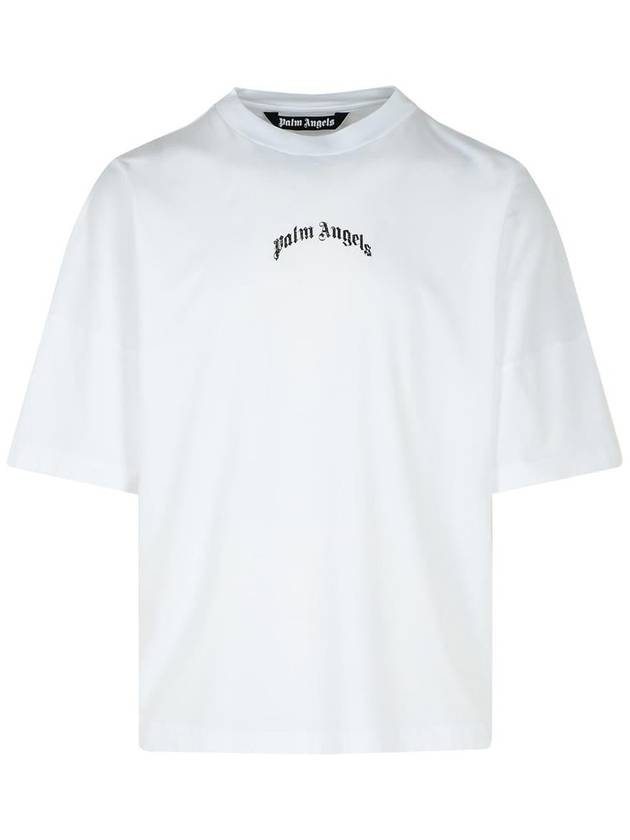 Palm Angels White Cotton T-Shirt - PALM ANGELS - BALAAN 1