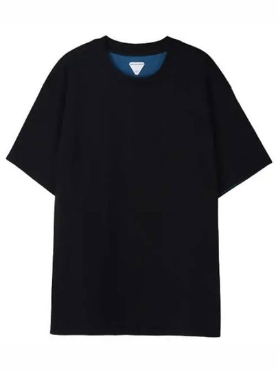 Double Layer Cotton Short Sleeve T-Shirt Black - BOTTEGA VENETA - BALAAN 2