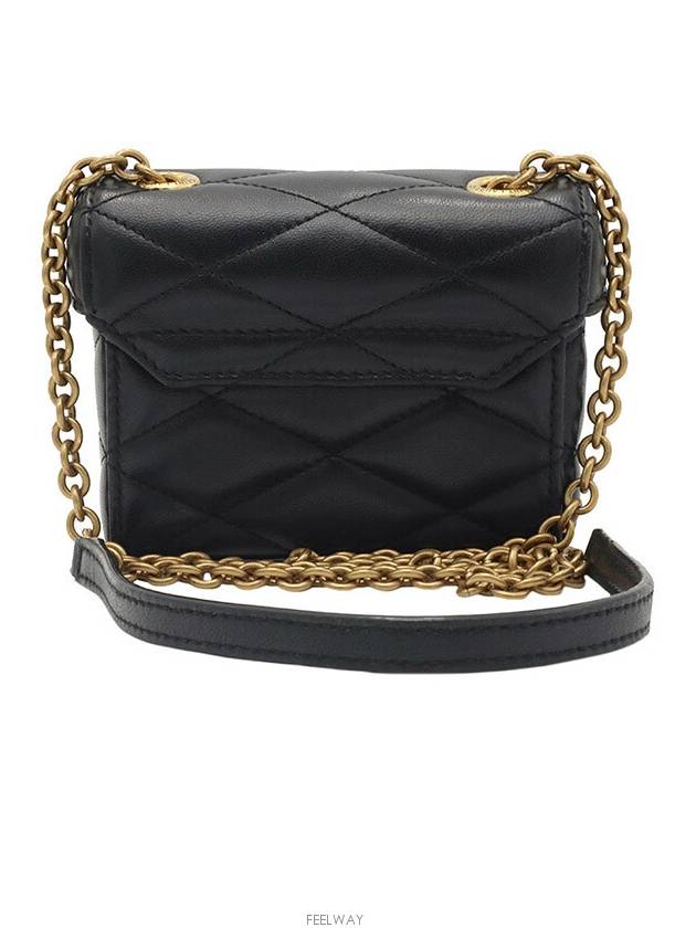 Black lambskin micro box gold chain mini cross bag 766793 - SAINT LAURENT - BALAAN 3