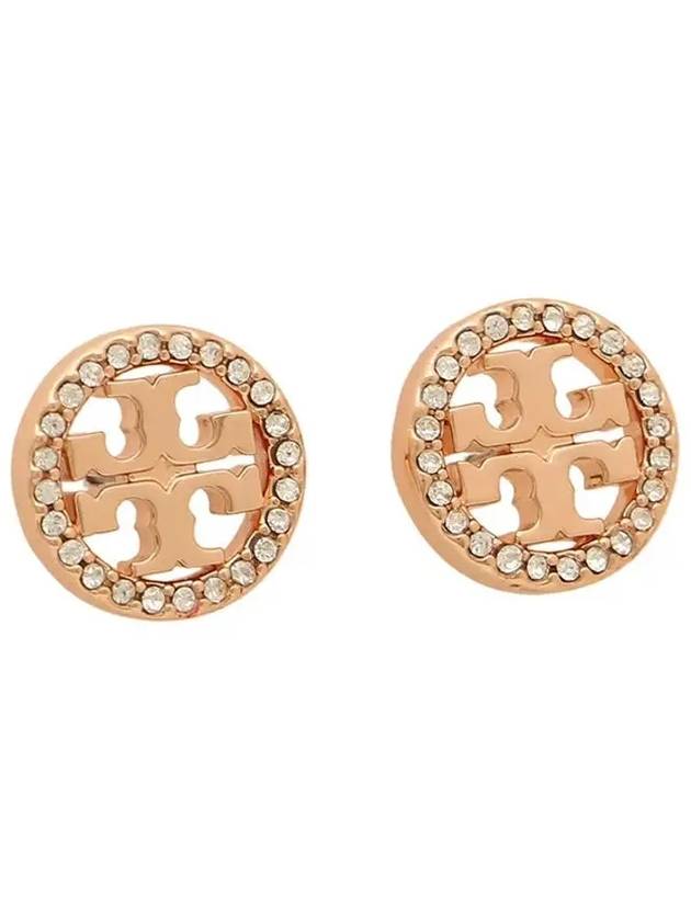 Miller Crystal Stud Earrings Rose Gold - TORY BURCH - BALAAN 3