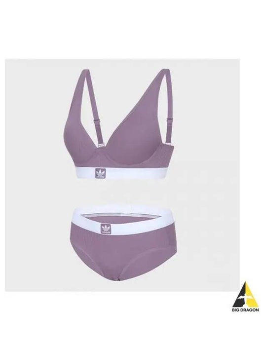 adidas UNDERWEAR No Wire Trefoil Pale Bra Panties 1 Set L PU - ADIDAS - BALAAN 1