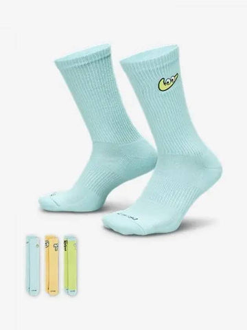 Everyday Plus Cushion Crew Socks 3 Pairs Multicolor HF0851 902 752753 - NIKE - BALAAN 1