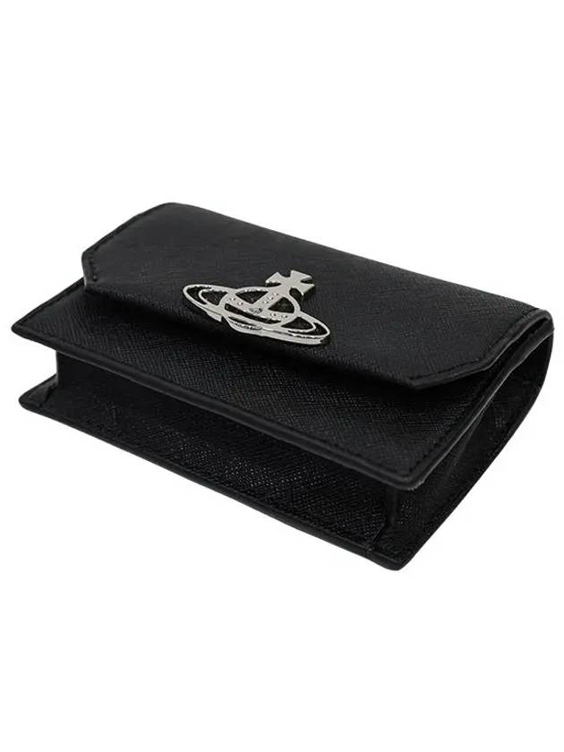 Saffiano Cow Leather Card Wallet Black 5115002OW L001N N401 - VIVIENNE WESTWOOD - BALAAN 5