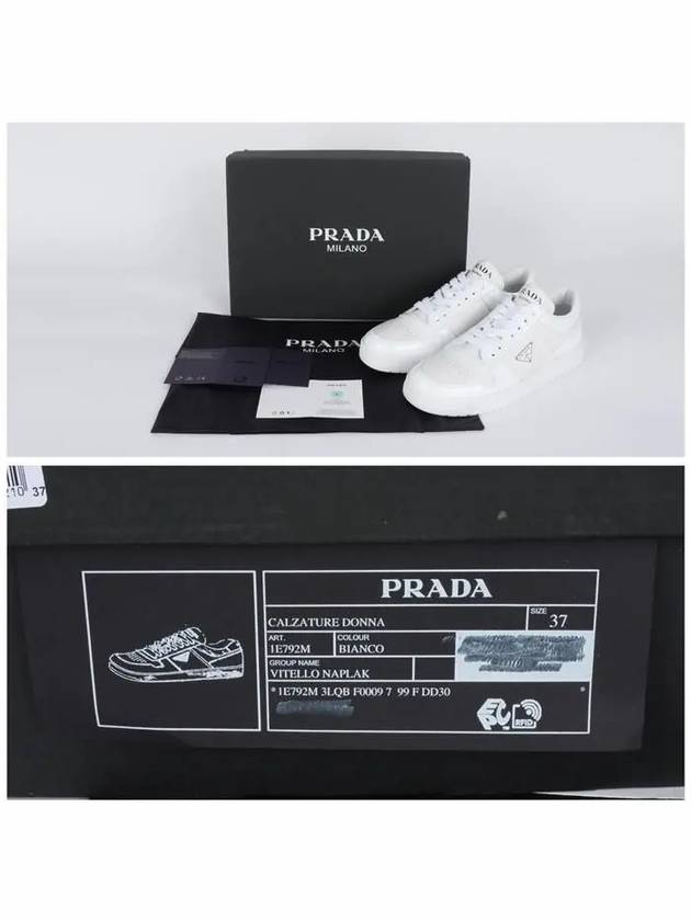 Downtown Leather Low Top Sneakers White - PRADA - BALAAN 8