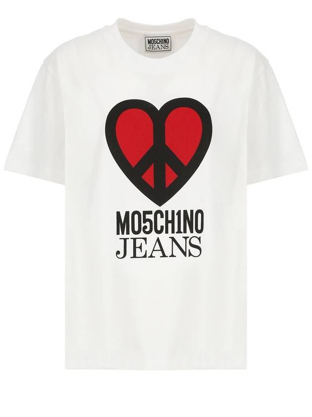 short sleeve t-shirt 07103262 4001 WHITE - MOSCHINO - BALAAN 2