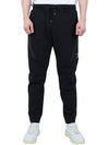 Diagonal Raised Fleece Zipped Track Pants Black - CP COMPANY - 3