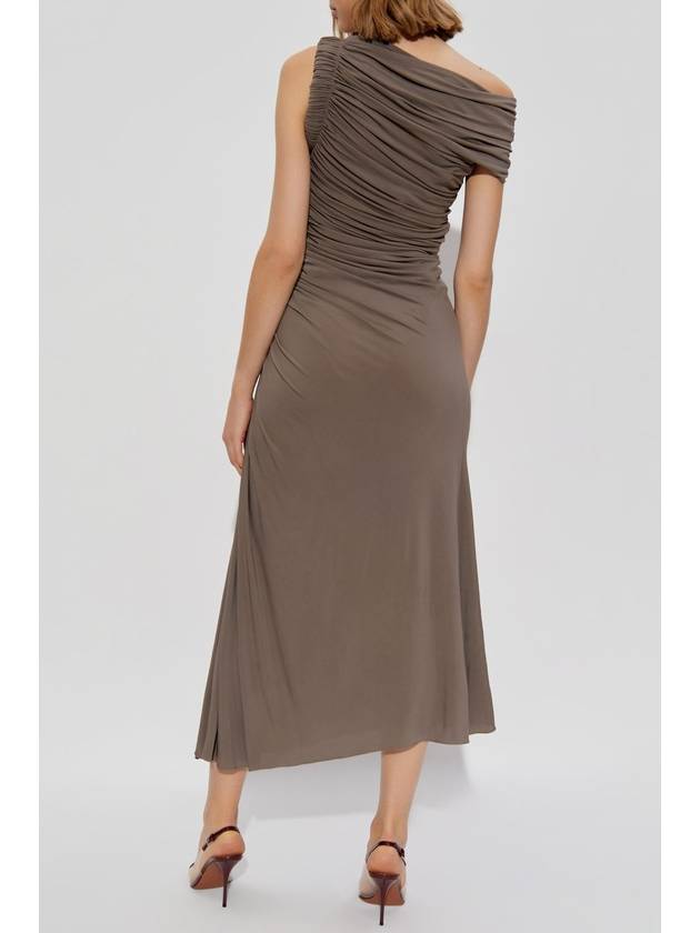 Alaïa Dress With Draping, Women's, Brown - ALAIA - BALAAN 4