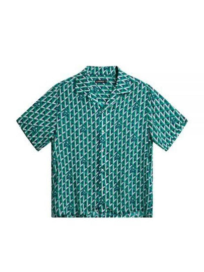 Donso Airy Island Geo Short Sleeve Shirt Blue - J.LINDEBERG - BALAAN 2