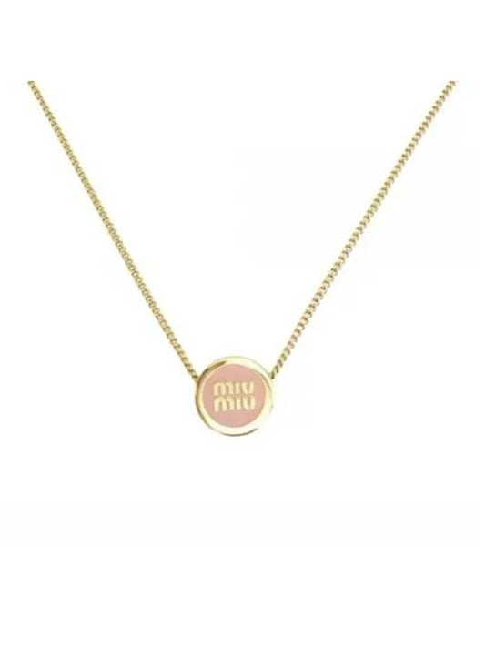 Logo Metal Necklace Pink - MIU MIU - BALAAN 1