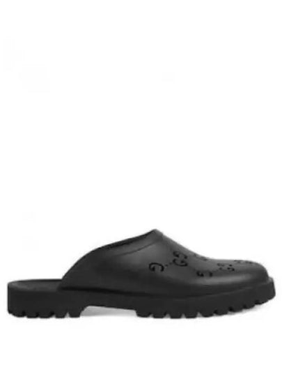 GG Rubber Slip-On Sandals Black - GUCCI - BALAAN 2