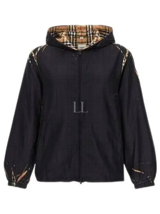 Sliced Check Zip-Up Hoodie Black - BURBERRY - BALAAN 2