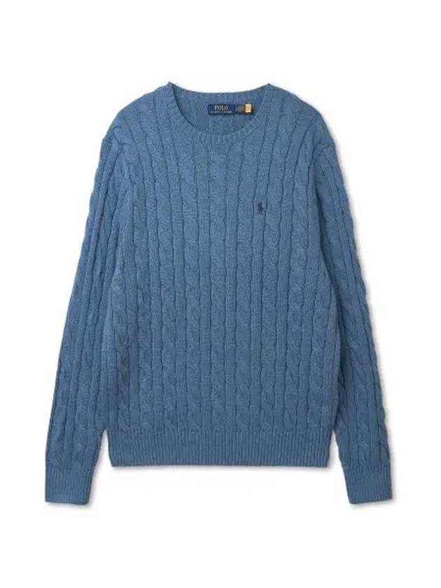 30 points paid cable knit cotton sweater blue - POLO RALPH LAUREN - BALAAN 1