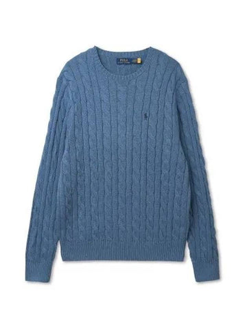 30 points paid cable knit cotton sweater blue - POLO RALPH LAUREN - BALAAN 1