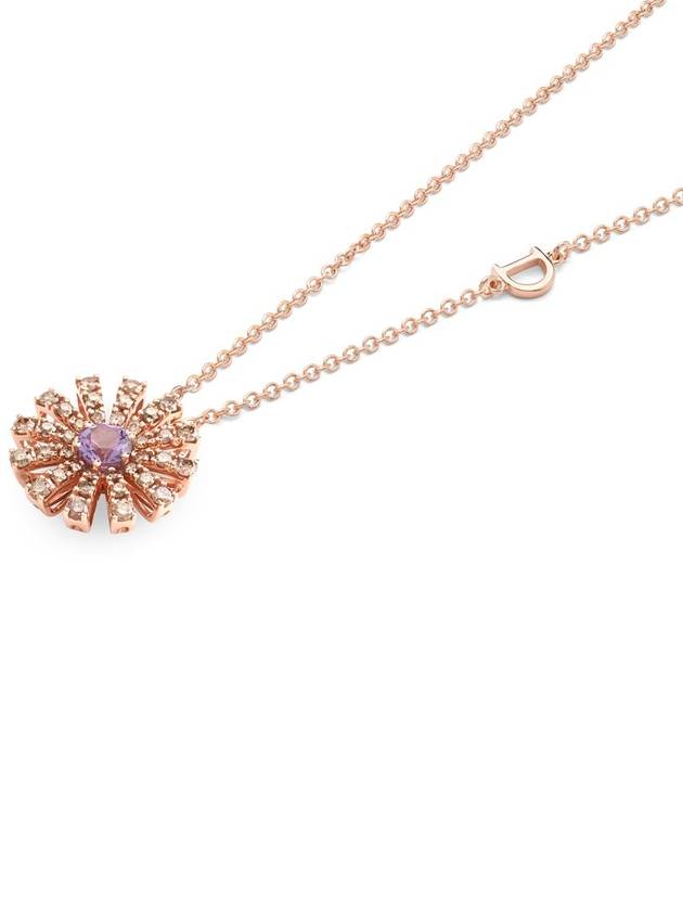 Pink gold necklace 16 mm set with brown diamonds and amethysts 20072766 - DAMIANI - BALAAN 4