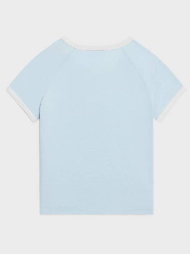 Triomphe Cotton Jersey Short Sleeve T-Shirt Pastel Blue - CELINE - BALAAN 3