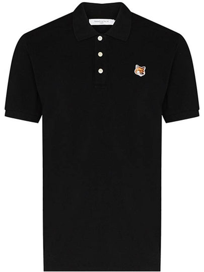 Fox Head Patch Classic Short Sleeve Polo Shirt Black - MAISON KITSUNE - BALAAN 2