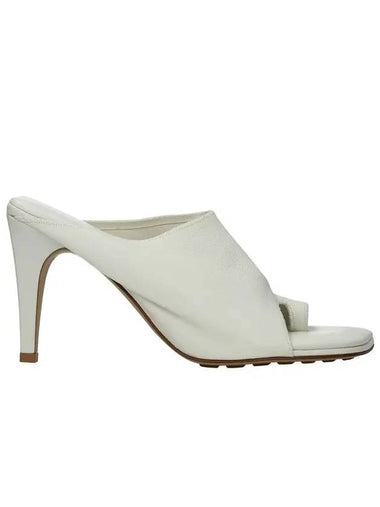 Stretch Nappa Square Toe Sandals Heel White - BOTTEGA VENETA - BALAAN 1