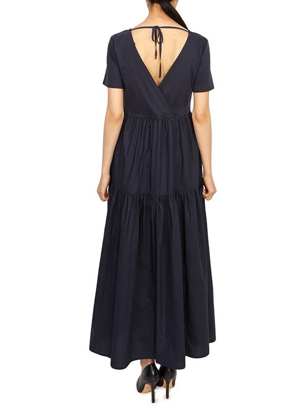 Palmira Short Sleeve Long Dress Navy - MAX MARA - BALAAN 6