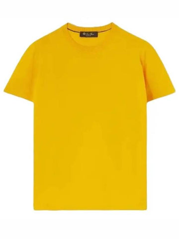 Men's Crew Neck Short Sleeve T-Shirt Yellow - LORO PIANA - BALAAN 1