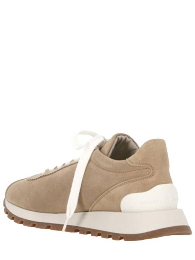 Chain Suede Low Top Sneakers Beige - BRUNELLO CUCINELLI - BALAAN 4