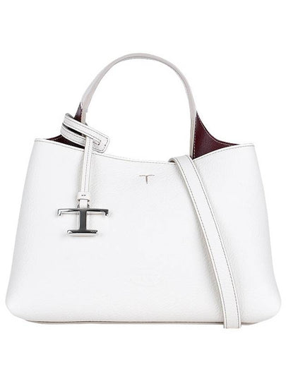 Logo Charm Leather Micro Tote Bag White - TOD'S - BALAAN 2