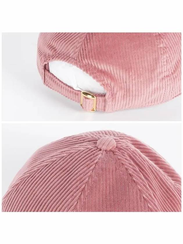 Triomphe Corduroy Ball Cap Rose Poudré - CELINE - BALAAN 6