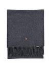 Pony Logo Signature Virgin Wool Muffler Gray - POLO RALPH LAUREN - BALAAN 2