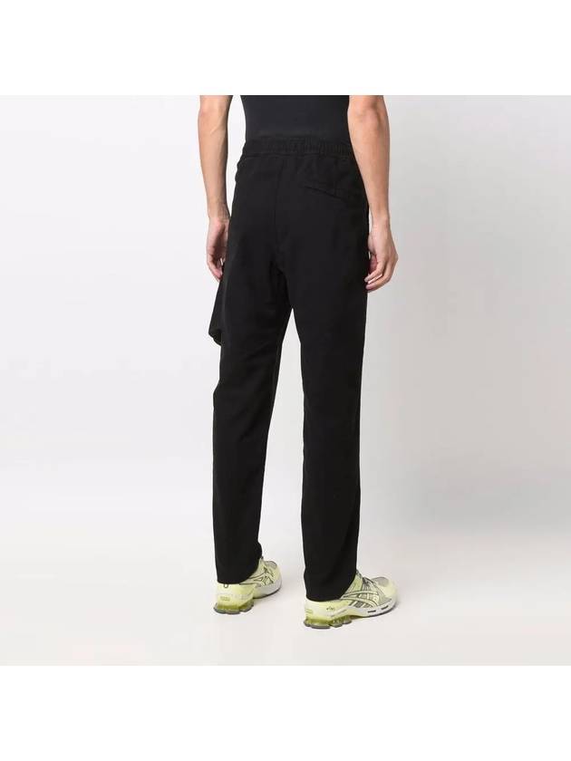 Brushed Textured Recycled Cotton Cargo Pants Black - STONE ISLAND - BALAAN 5