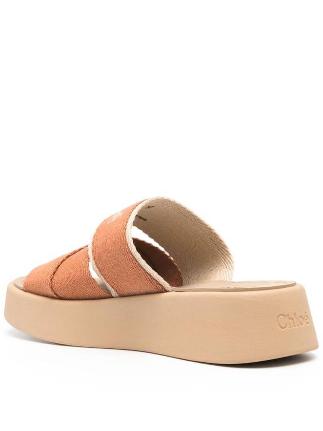 Mila Embroidered Logo Sandals Brown - CHLOE - BALAAN 4