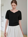 Bloom Heart Neck Knit Top Black - MICANE - BALAAN 2