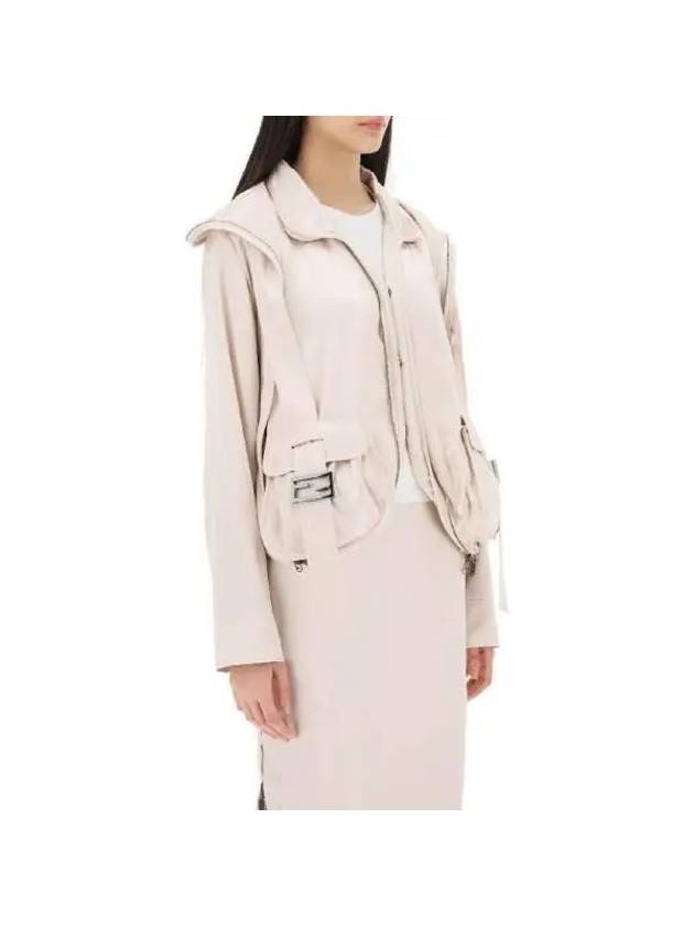 blouson satin effect in viscose jacket beige - FENDI - BALAAN 3