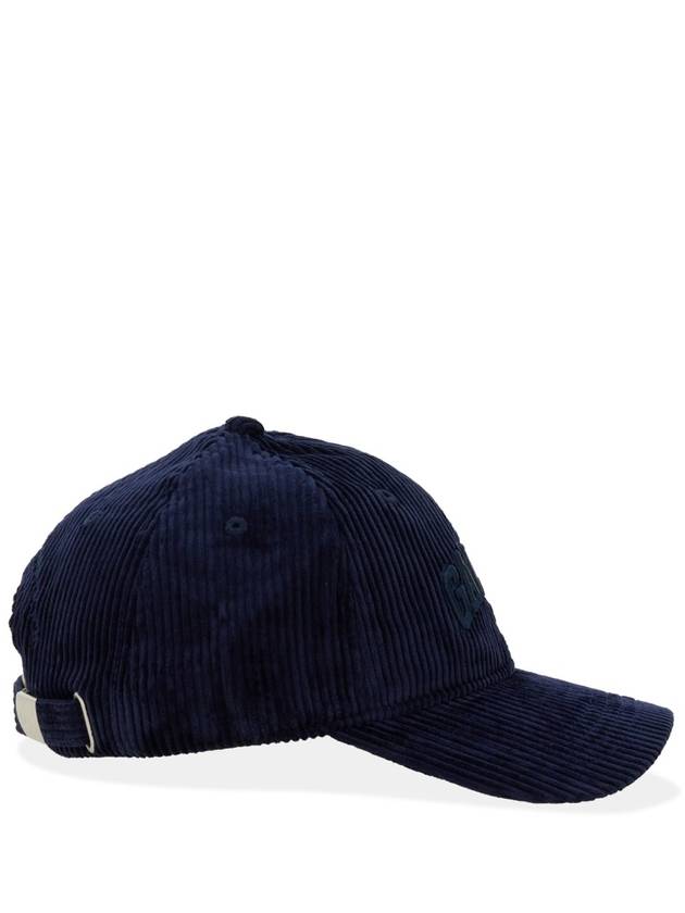 Embroidered Logo Corduroy Ball Cap Navy - GANNI - BALAAN 4