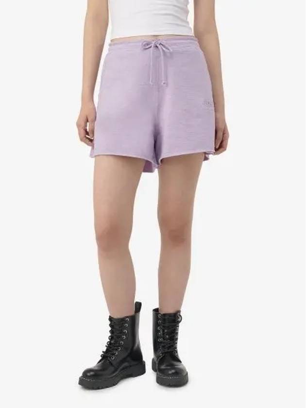 Logo Drawstring Cotton Track Shorts Purple B0480469326 - GANNI - BALAAN 2