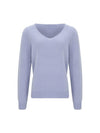 100% Wool V Neck Sleeve Sweater LavenderC3KPO75LA - CALLAITE - BALAAN 1