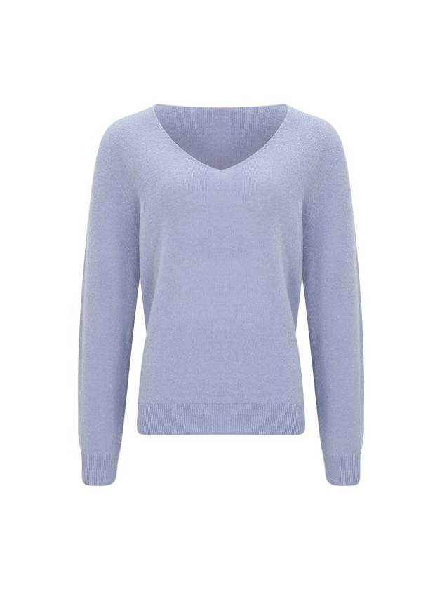 100% Wool V Neck Sleeve Sweater LavenderC3KPO75LA - CALLAITE - BALAAN 1